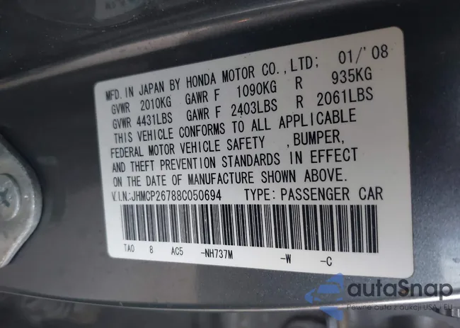 JHMCP26788C050694: 42862178