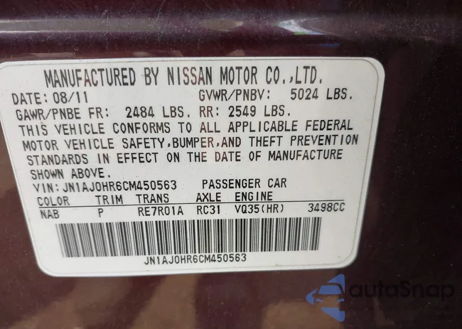 JN1AJ0HR6CM450563: 42862190