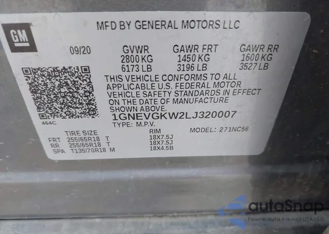 1GNEVGKW2LJ320007: 42862365