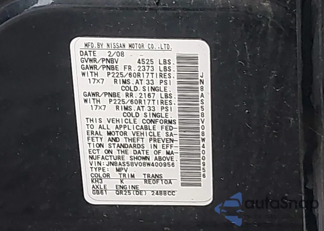 JN8AS58V08W400956: 42861600