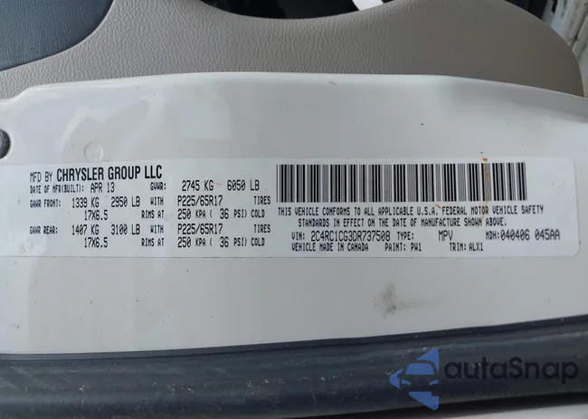 2C4RC1CG3DR737508: 42861622