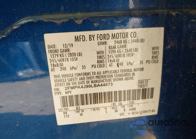 2FMPK4J90LBA44673: 42862825