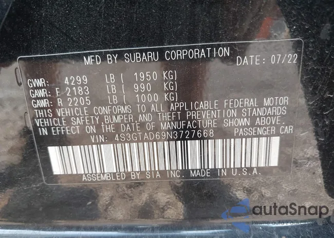 4S3GTAD69N3727668: 42862966