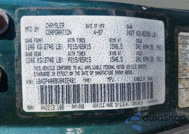 1B4GP44R9VB422481: 42863016