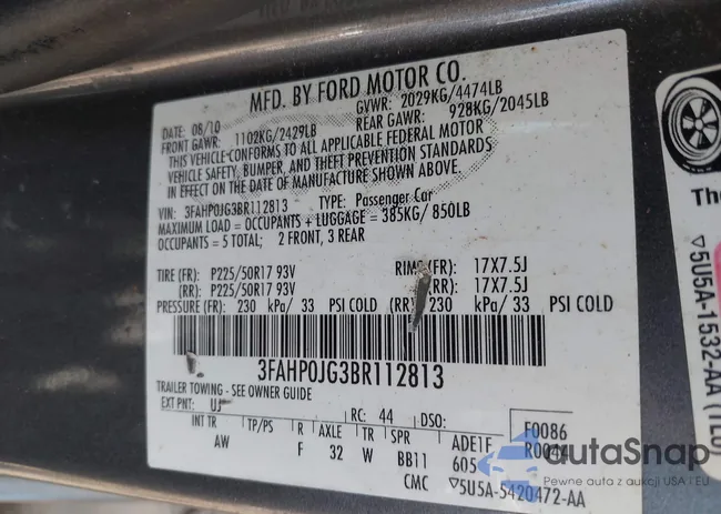 3FAHP0JG3BR112813: 42863056