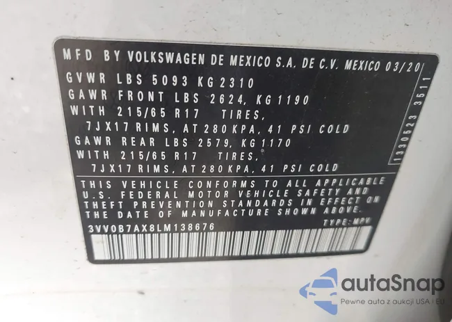 3VV0B7AX8LM138676: 42863211