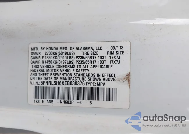 5FNRL5H6XEB030376: 42863250