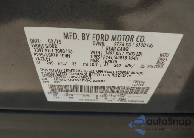 1FM5K8D81FGC32441: 42863372