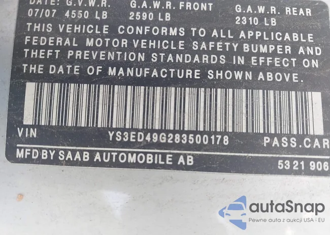 YS3ED49G283500178: 42863387