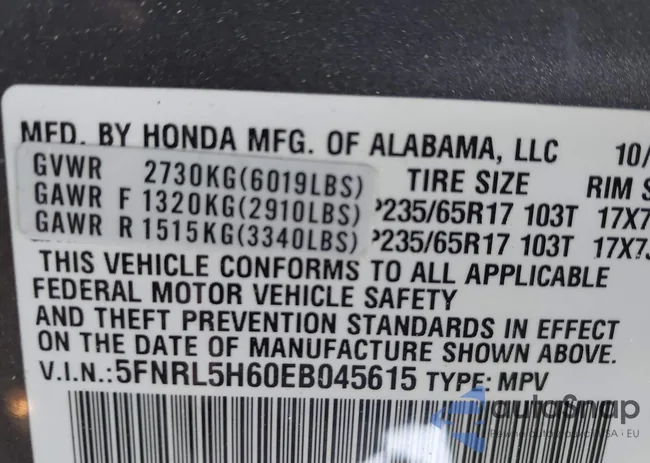 5FNRL5H60EB045615: 42862661