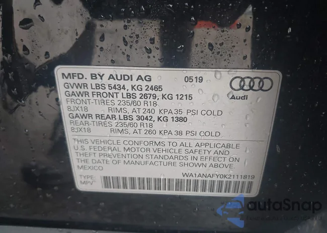 WA1ANAFY0K2111819: 42862716