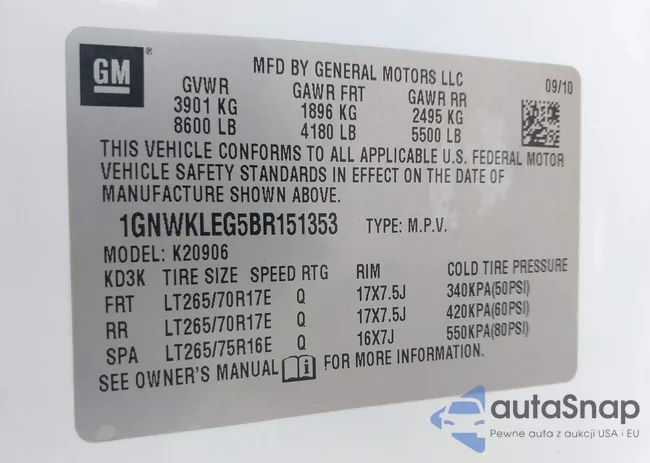 1GNWKLEG5BR151353: 42862759