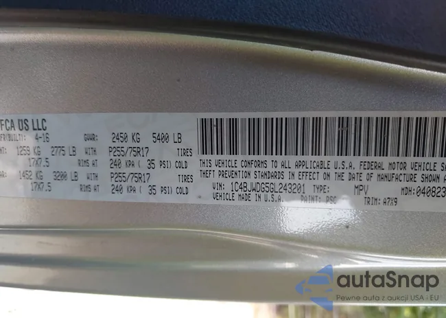 1C4BJWDG5GL243201: 42863906