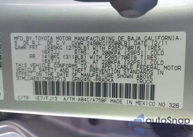 3TMLU4EN1CM087213: 42863911