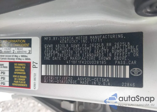 4T1BF1FK2CU028185: 42863940