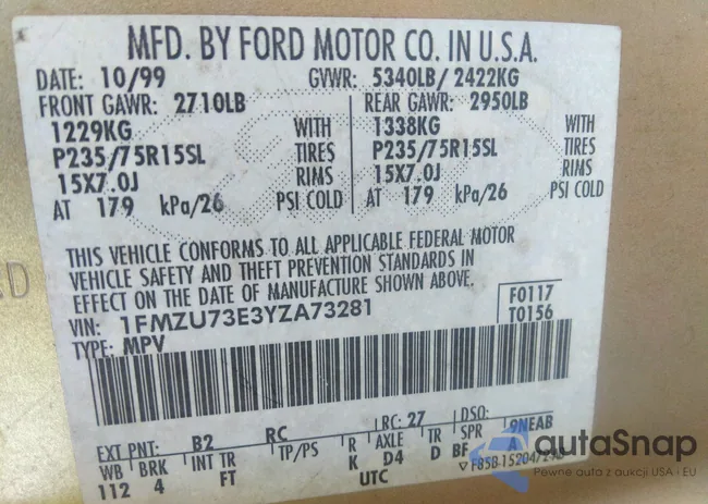 1FMZU73E3YZA73281: 42864060