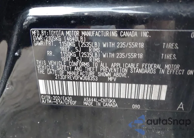 2T3DFREV0FW368353: 42864098