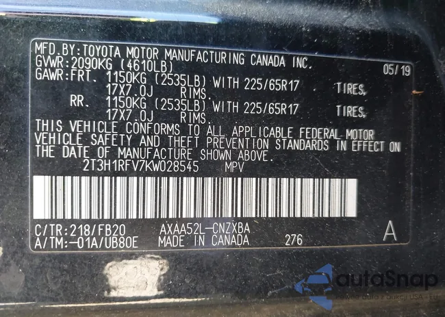 2T3H1RFV7KW028545: 42864202