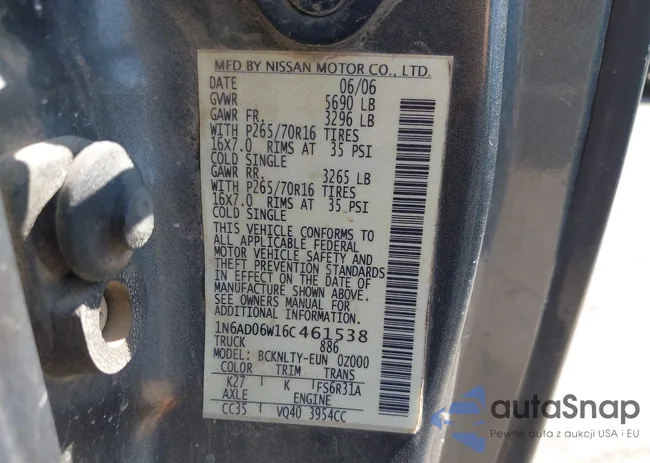 1N6AD06W16C461538: 42864326