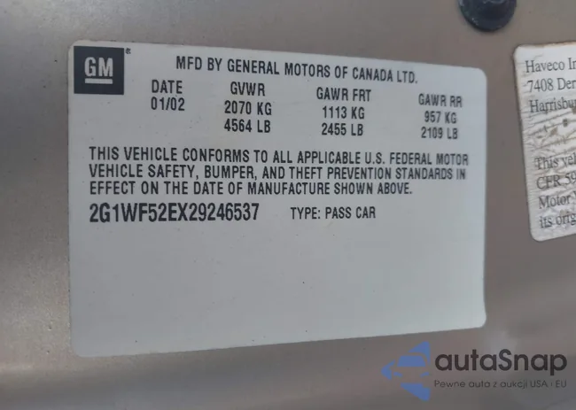 2G1WF52EX29246537: 42864332