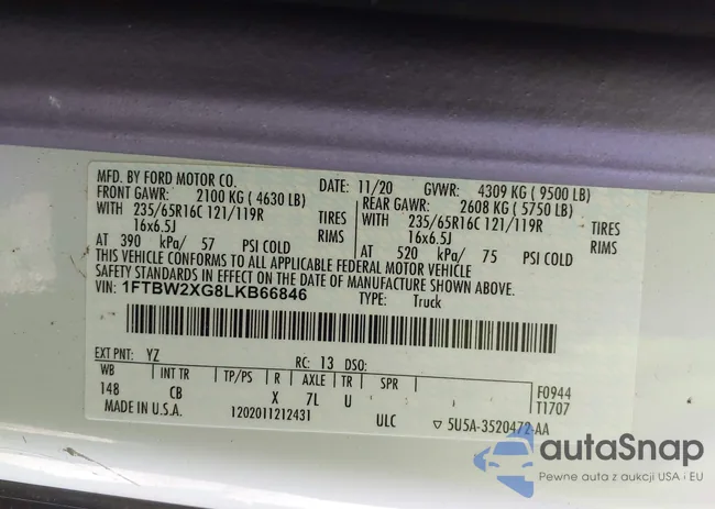 1FTBW2XG8LKB66846: 42864378