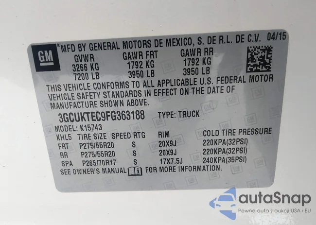 3GCUKTEC9FG363188: 42863434