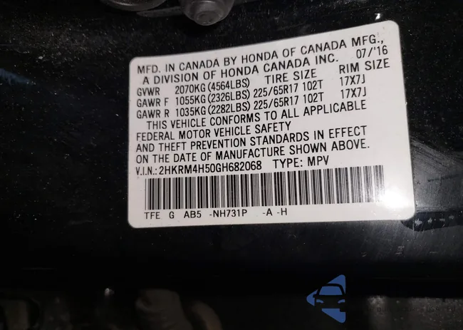 2HKRM4H50GH682068: 42863498