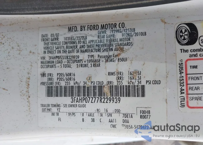 3FAHP07Z77R229939: 42863806