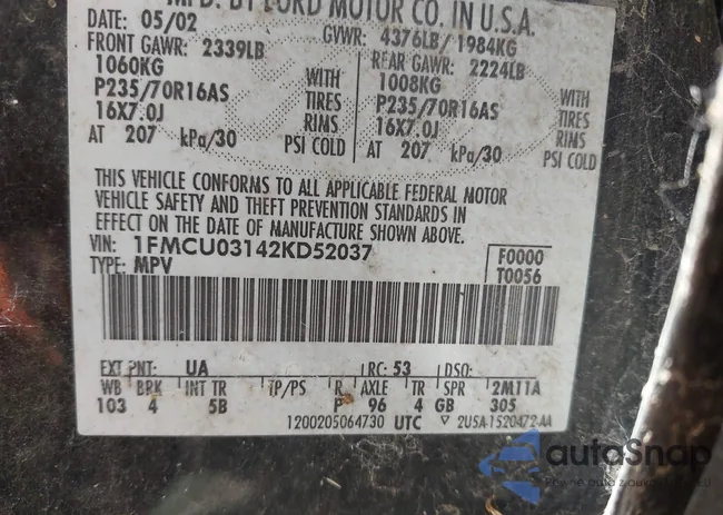 1FMCU03142KD52037: 42864996