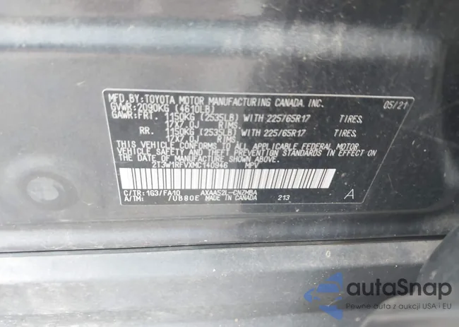 2T3W1RFVXMC140946: 42865284