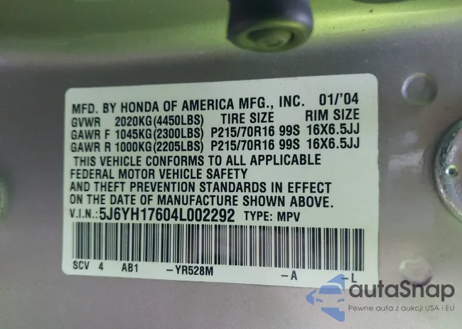 5J6YH17604L002292: 42865304