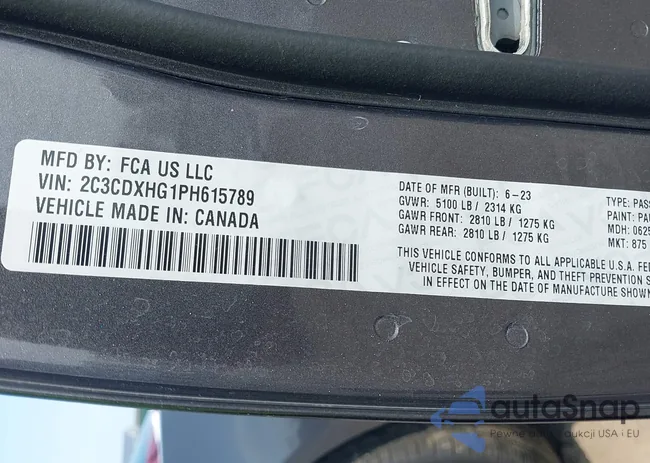 2C3CDXHG1PH615789: 42865305