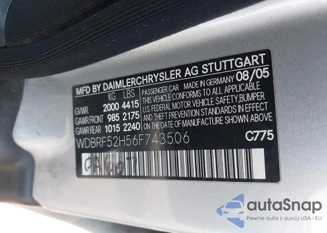 WDBRF52H56F743506: 42864659