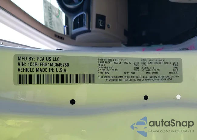 1C4RJFBG1MC645780: 42866016