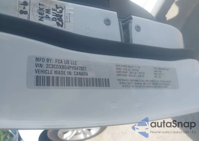 2C3CDXBG4PH547027: 42865416