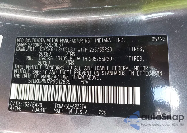 5TDKDRBH7PS512639: 42865647