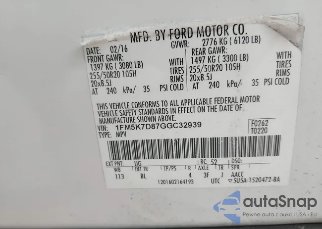 1FM5K7D87GGC32939: 42867131