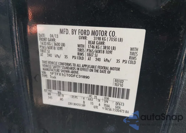 1FTFX1CT0DFC31890: 42867290