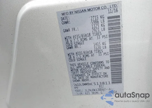 5N1DL0MM9HC513811: 42866512