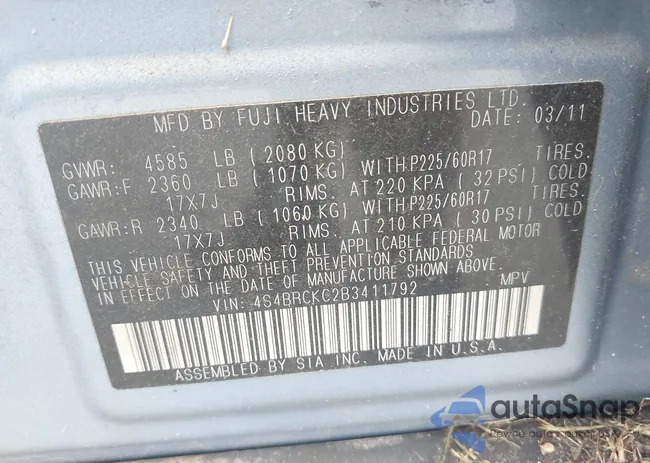 4S4BRCKC2B3411792: 42866725