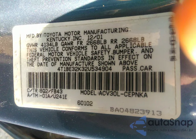 4T1BE32K32U534904: 42866745