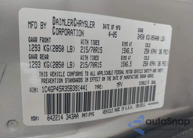 1C4GP45R35B391441: 42867785