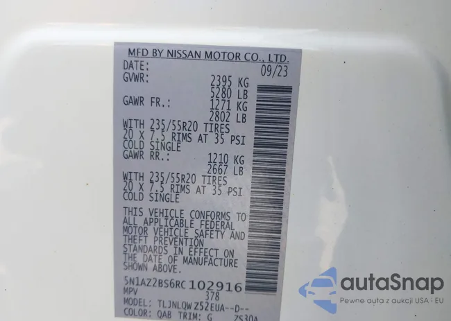 5N1AZ2BS6RC102916: 42867834