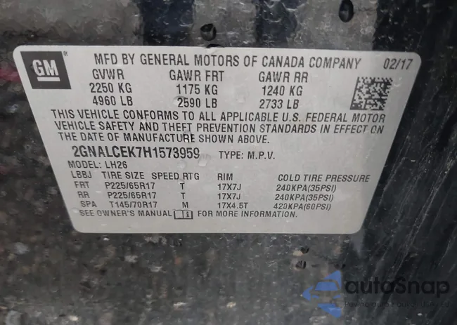 2GNALCEK7H1573959: 42868214