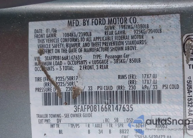 3FAFP08166R147635: 42867639