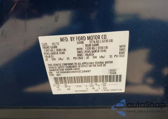 1FM5K8DH6HGC28887: 42868881