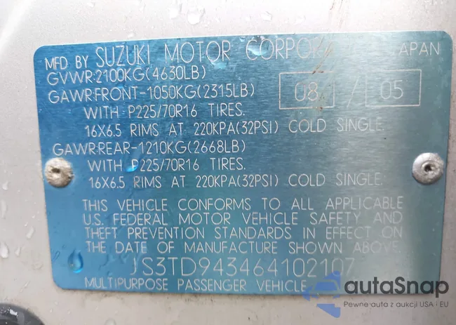 JS3TD943464102107: 42869010