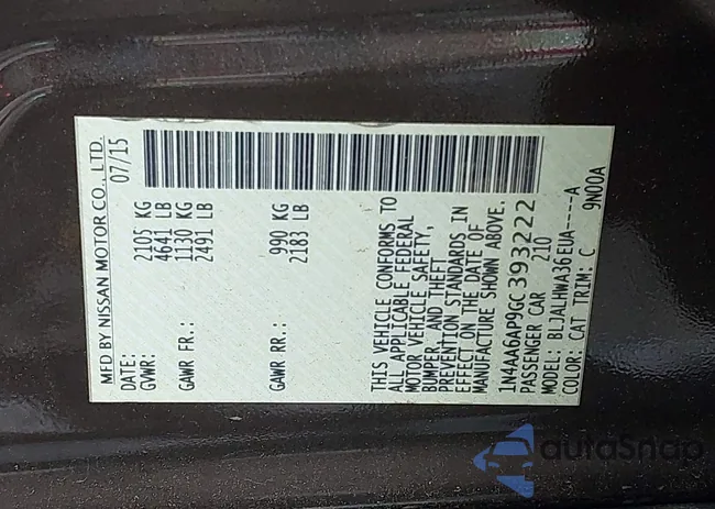 1N4AA6AP9GC393222: 42869176