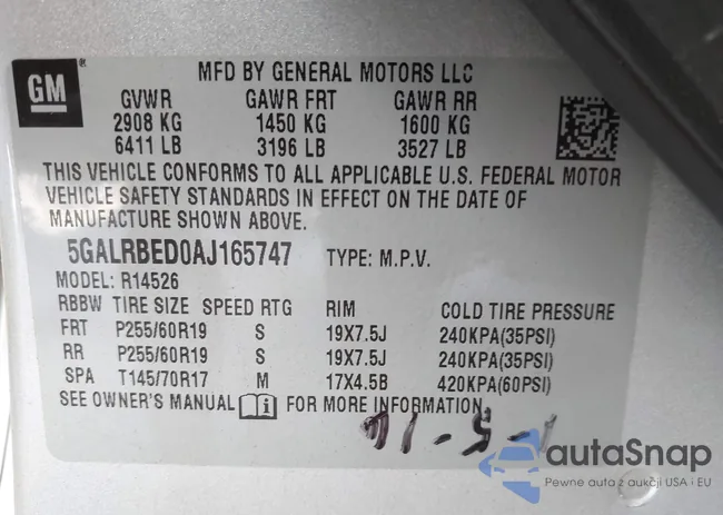 5GALRBED0AJ165747: 42869219