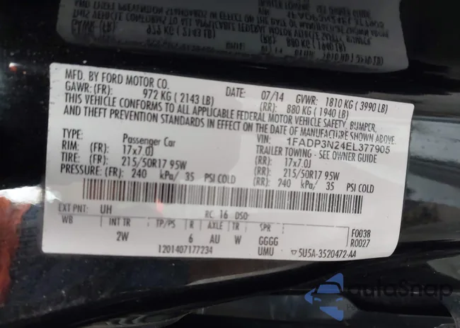 1FADP3N24EL377905: 42869266